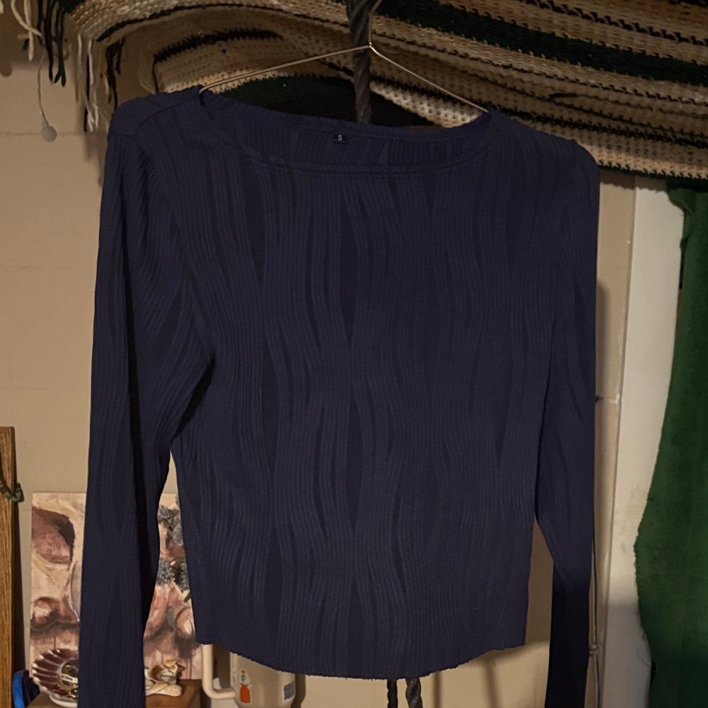 Elegant Navy Blue Women's Top